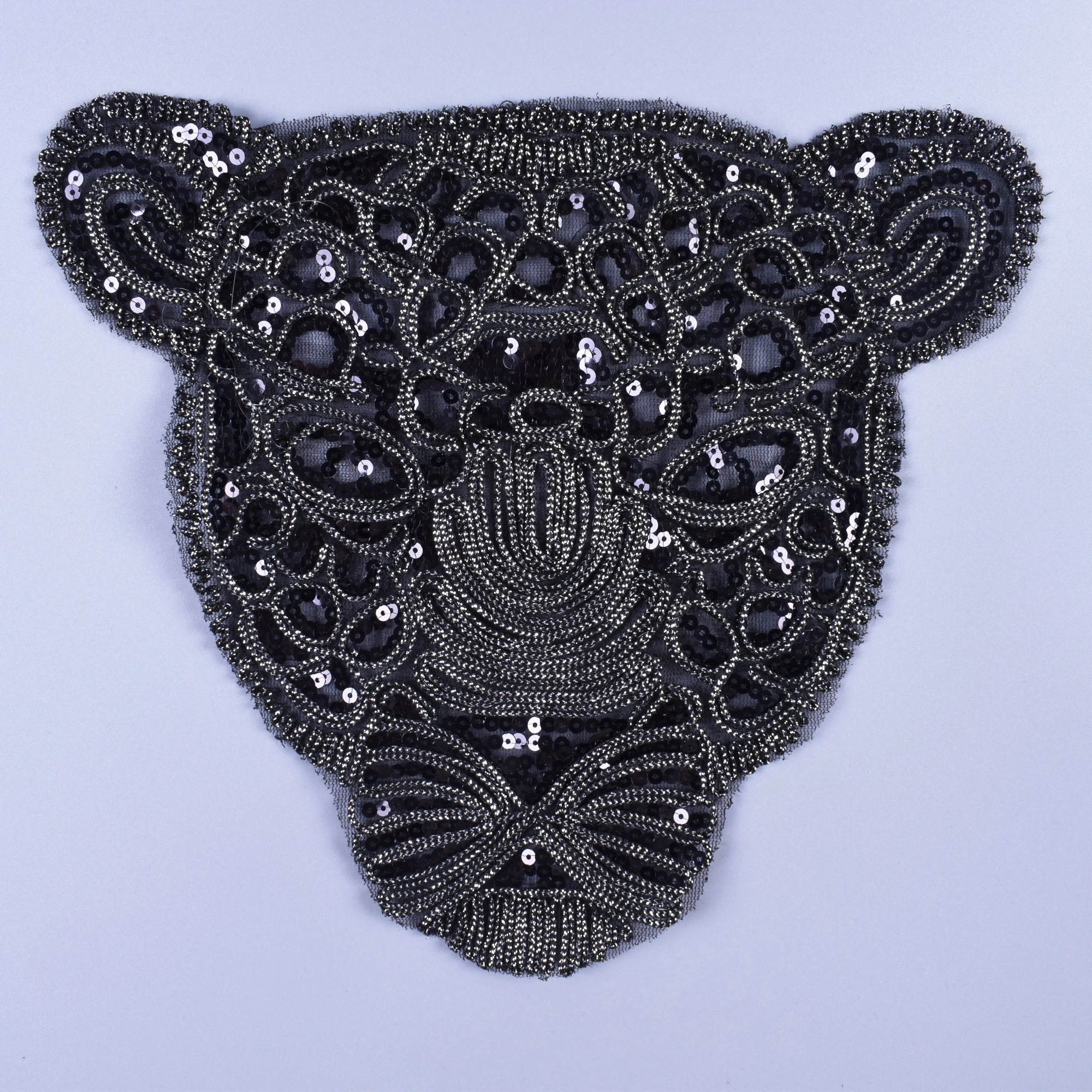 Leopard Owl Eagle Patch Patches For Clothing Black Gold Sequin Accessories Diy Stickers for Clothes Large Badge Scrapbooking