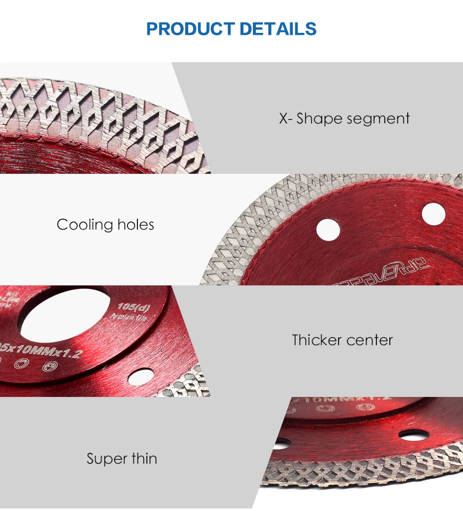 Casaverde бренд D125mm супер тонкий алмазный фарфоровый керамический режущий диск для резки керамической или фарфоровой плитки