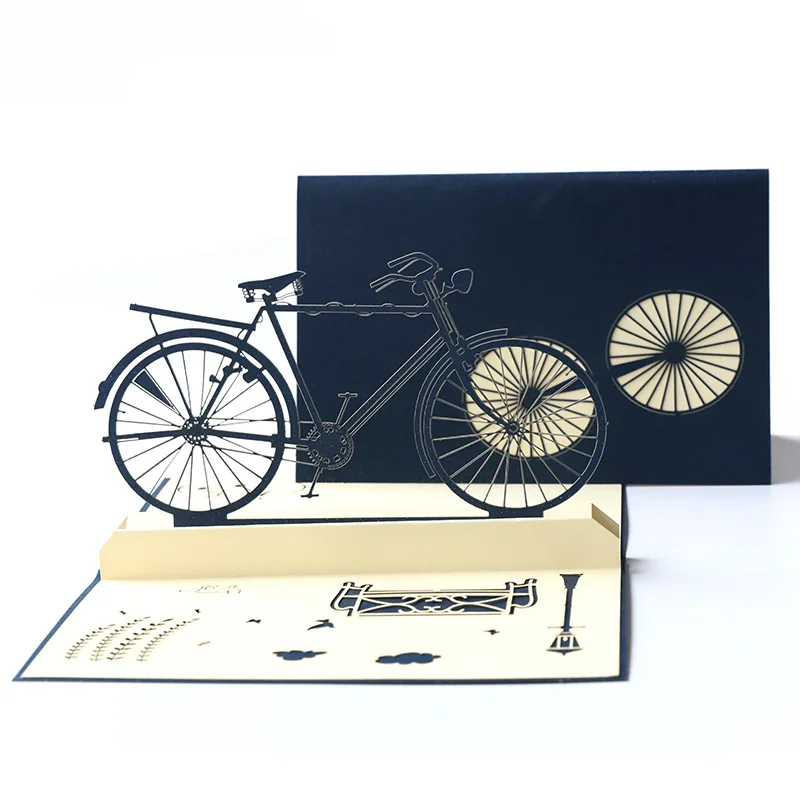

Card Greeting card Graduation gift birthday blessing gift creative 3D stereo card hand-crafted custom hollow retro bike