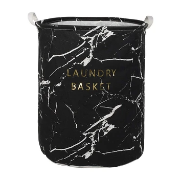 

Collapsible Clothes Store Marble Pattern Dirty Clothes Children Toy Storage Laundry Storage Basket Black