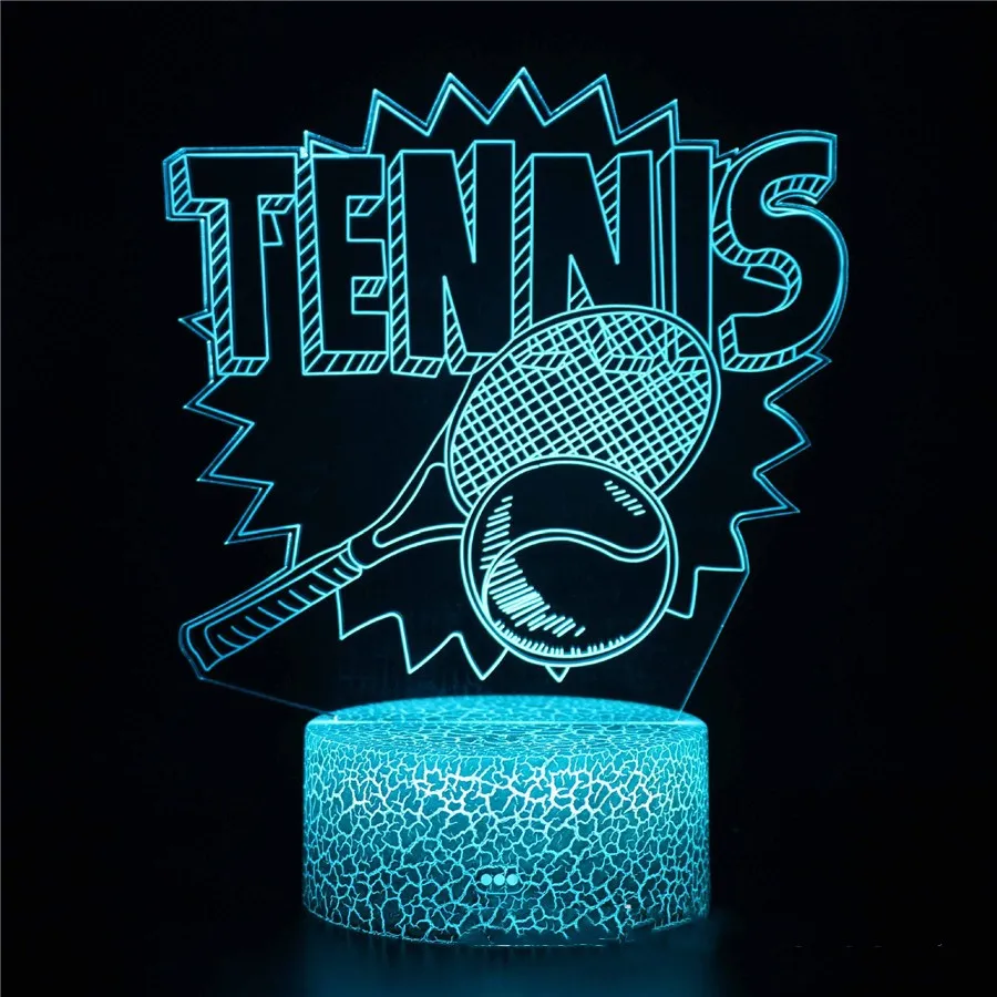 LED Night Light 3D USB Acrylic Sports Novelty LED Bedside Lamps Home Decor Holiday Birthday Gifts GY045 Colorful Night Lamparas