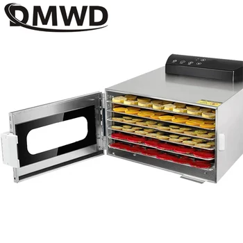 DMWD 6 Trays Stainless Steel Food Dehydrator Fruit Vegetable Dehydration Air Dryer Snacks Meat Herb Drying Machine 110V 220V