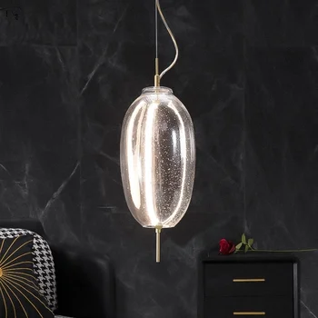 

Nordic Minimalist Designer Cocoon Pendant Lights Fashion Art Decor Copper Glass Hanging Lamp Restaurant Bedroom Bedside Lamp Bar