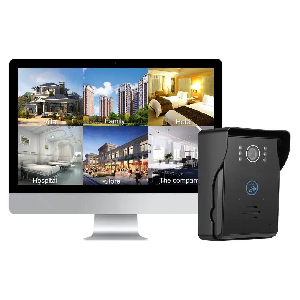 

Touch Key Motion Detection Video Doorbell Intercom with 2 Dingdong Doorbells for ios/Android App Support Wifi Video Door Phone