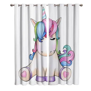 

Cartoon Unicorn Cute Window Curtains Curtains for Living Room Decorative Items Living Room