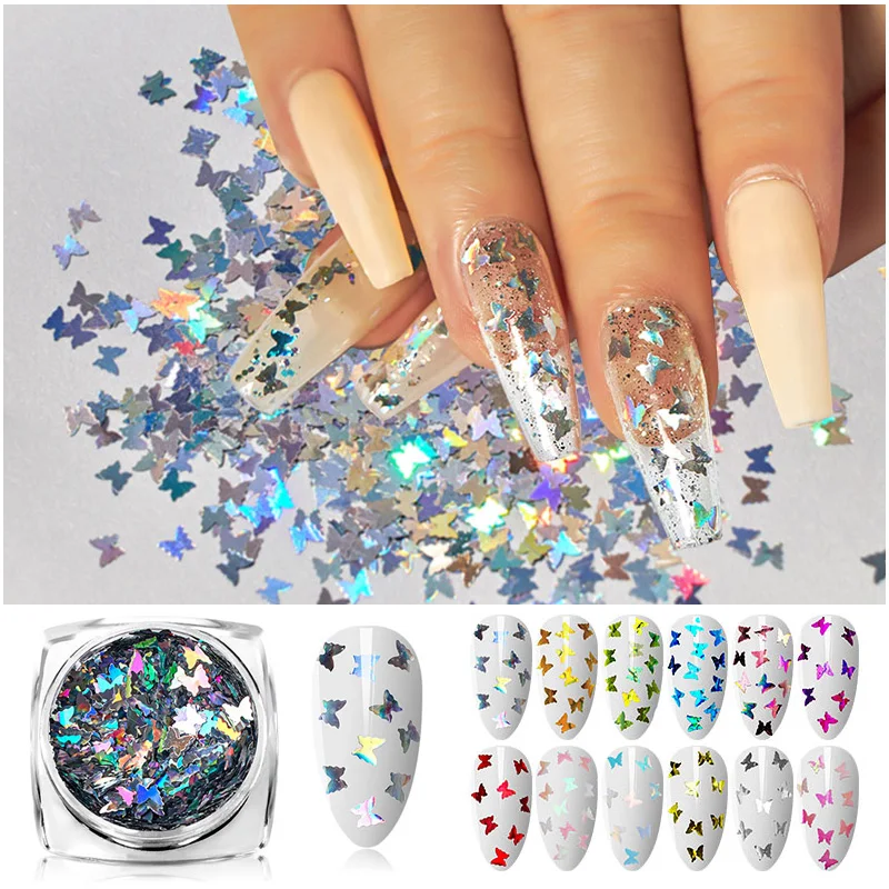3D блёстки-бабочки для ногтей 12 цветов | Красота и здоровье