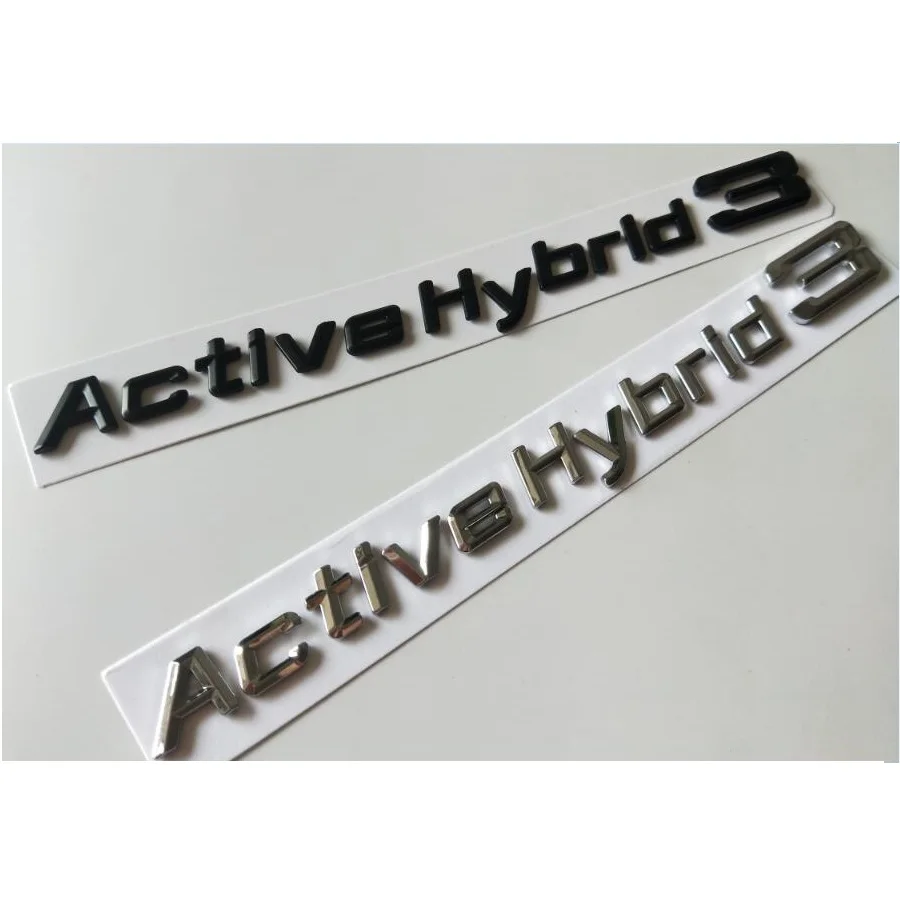 크롬 블랙 글자 트렁크 엠블럼 펜더 번호, 액티브 하이브리드 심볼 배지, BMW 1234567 시리즈 X123456 액티브 하이브리드 12345678