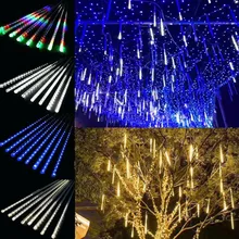 30/50cm 8 Tube Meteor Shower Rain LED String Lights Christmas Tree Decorations Street Garland For Decor Noel New Year Navidad
