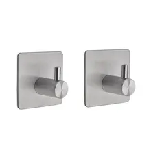 2Pcs 304 Stainless Steel Strong Self Adhesive Door Wall Hangers Hooks Suction Heavy Load Rack Cup Sucker for Kitchen Bathroom