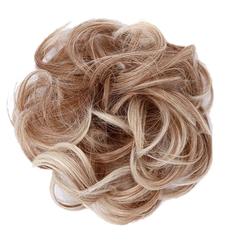 Для женщин и девушек, синтетические волосы для наращивания, пучок, Пончик, хвостик, держатель, эластичная волна, кудрявый парик, декоративные накладные волосы, обруч, резинки для волос - Цвет: C