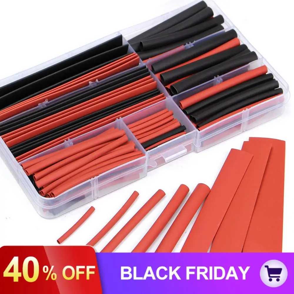 

150pcs 2 : 1 Polyolefin H-type Heat Shrink Shrinking Tubing Tube Red+Black