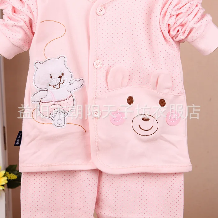 

2019 New Style Autumn Oriental Child Prodigy Circular Bead Open Front Baby Dotted Underwear 2 Pieces 3080
