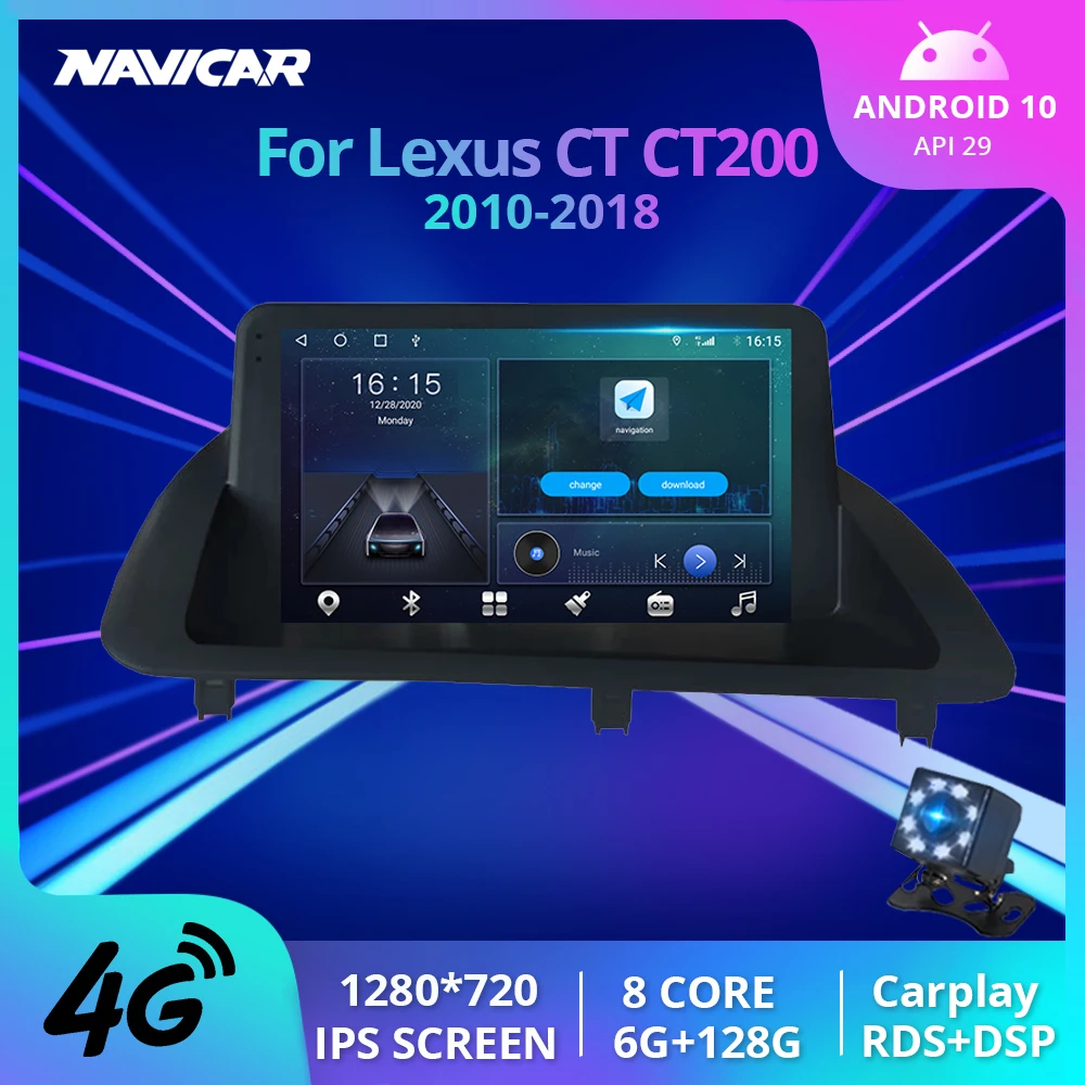 car video player system 2Din Android10.0 Car Radio For Lexus CT CT200 CT200h 2010-2018 Navigator For Cars Android Auto Multimedia Touch Screen Radio IGO head unit