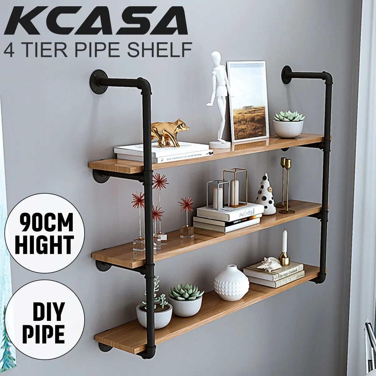 2 шт. 3 уровня промышленная Ретро книжная полка сделай сам железная для труб