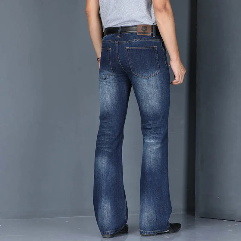 Корейский стиль мужские осенние расклешенные джинсы для мужчин ботинки с вырезом колокол снизу расклешённые джинсовые брюки длинные брюки Модные свободные джинсы Hombre