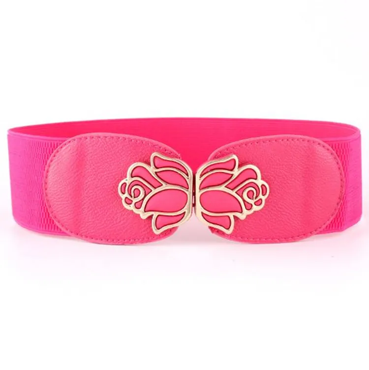 

top Women Elastic Belt Floral Decorative Elements Soft Leather Thin Belts Ladies for Dress Clothing Female Vintage Feminine Belt