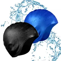 Adults Swimming Cap Waterproof Silicone Swim Caps Long Hair Unisex Diving Pool Hat with Ear Cover Protect for Women Men H5A94 1