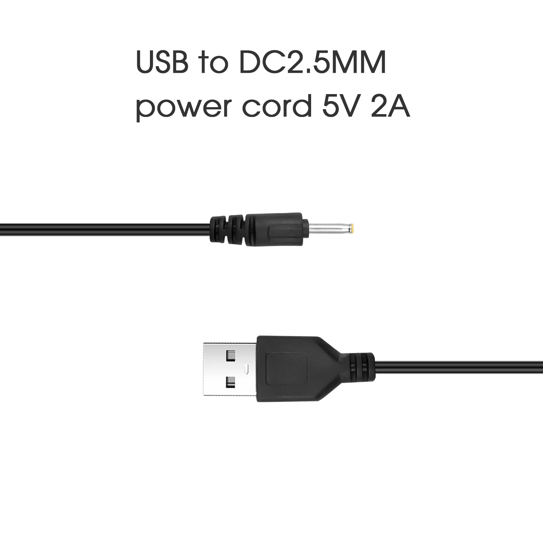 KEBID 2,5 мм USB кабель для зарядного устройства, маленький штыревой USB кабель для зарядного устройства, usb-кабель 5 в 2 а 0,5 м DC2.0 для планшета/динамика/Bluetooth