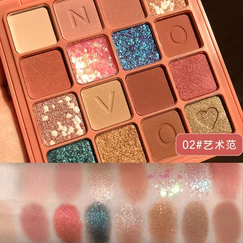 

NOVO Eyeshadow Pallet 16 Color Shimmer Diamond Eye Nude pressed glitter Powder Makeup Waterproof Lasting Eye Shadow Palette Matt