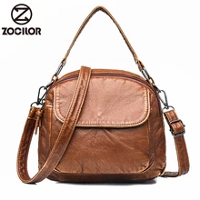 Ретро Высококачественная мягкая мытая искусственная кожа женская сумка-мессенджер женская сумка на плечо Маленькая женская сумка