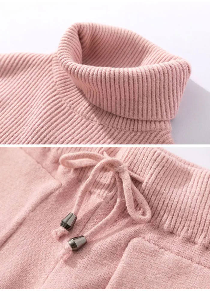 Women Autumn Winter Sweater Suit Sets Fashion Thick 2PCS Track Suit Female Knitted Trousers+Jumper Tops Costume Two Piece Set