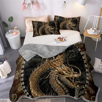 

3D Summer Comforter Chinese Dragon Series 3D Printed Duvet Soft Breathable Hypoallergenic Fade Resistant Quilt