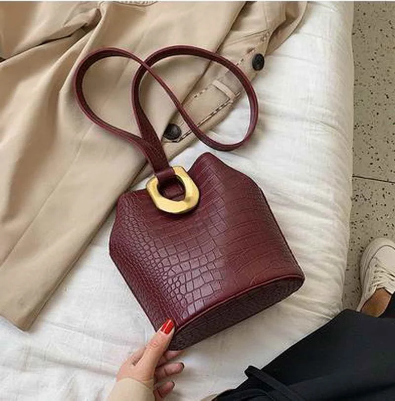 red Mododiino, женская сумка через плечо из искусственной кожи, сумка через плечо с узором «крокодиловая кожа», женская сумка, роскошные сумки и кошельки DNV1256 - Цвет: red