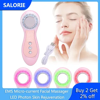 

EMS Face Massage Ultrasonic Facial Massager Skin Scrubber LED Photon Skin Care Device Face Lifting Tighten Wrinkle Removal