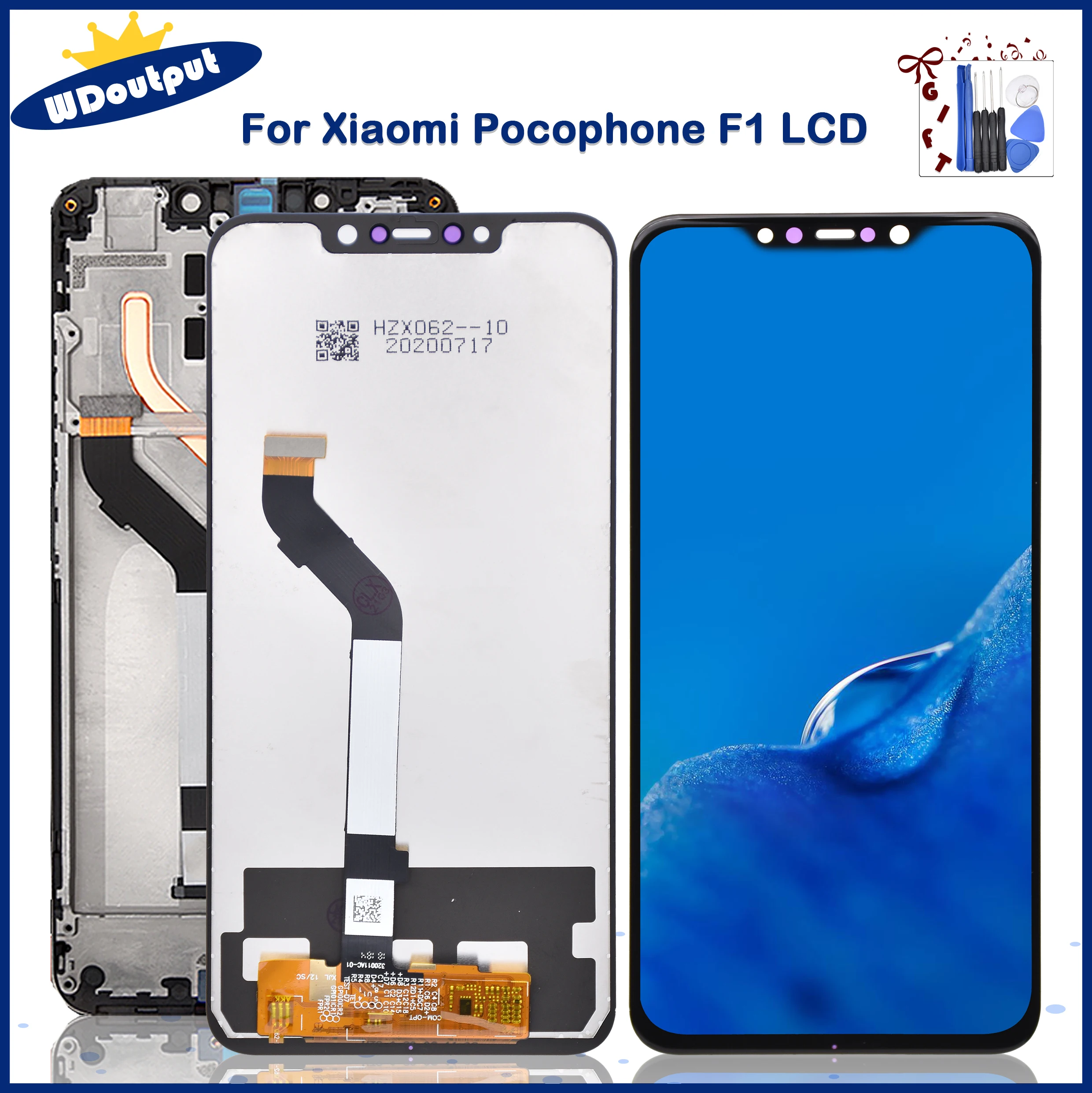 

6.18"Original LCD With Frame For Xiaomi Pocophone F1 LCD Display Touch Screen Digitizer AssemblyReplacement For POCO F1 10 Touch