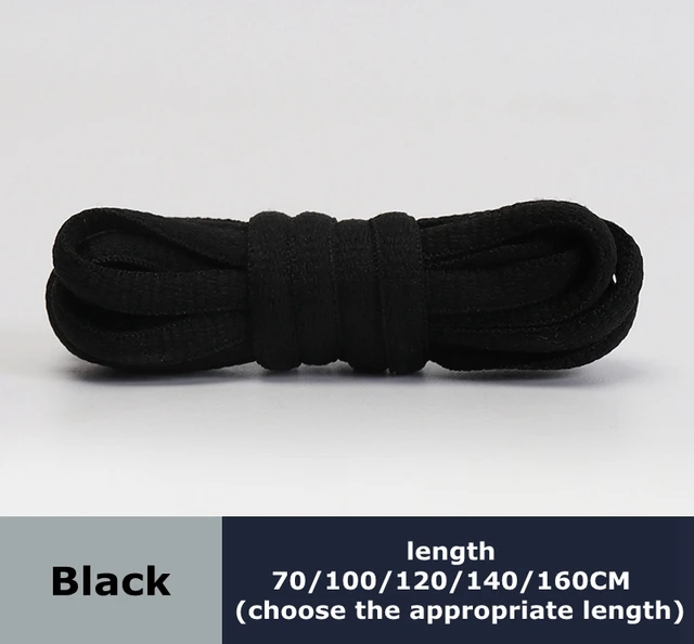 Men's and women's sports shoelaces color flat semicircular shoelace Suitable for all shoes Round laces 23 colors 1 pair black