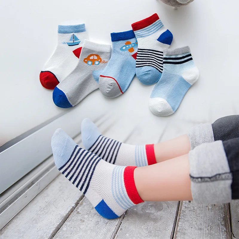 

Spring And Summer New Style Children's Socks Navy Style Mesh Breathable Men And Women Children BABY'S Socks Cotton Boneless Sutu