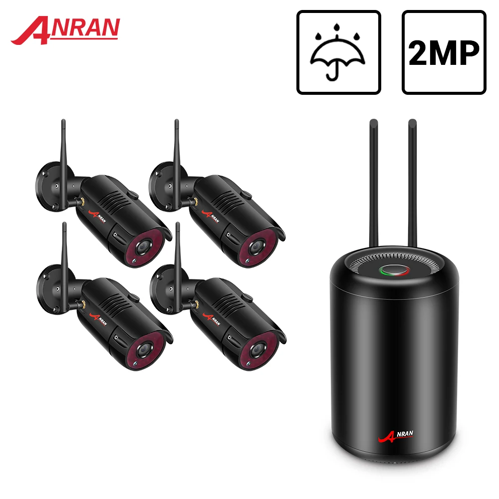 

ANRAN 2MP Security Camera Set 1080P CCTV Wireless System Outdoor P2P Wifi IP Video Surveillance Kit IP Security System IR-CUT