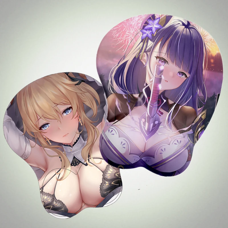 

Anime Genshin Impact Cosplay Accessories Mouse Pad Pattern 3D Soft Gel Gaming With Wrist Support Pro