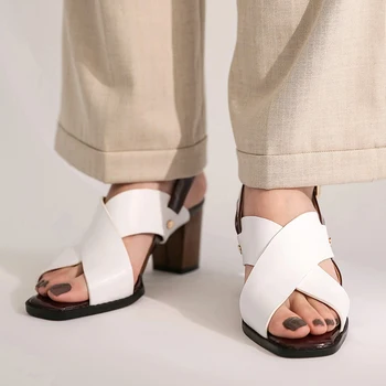 

Doratasia 2020 Dropship Top Quality Genuine Leather Big Size 42 High Heels Summer Women Shoes Woman Sandals Female