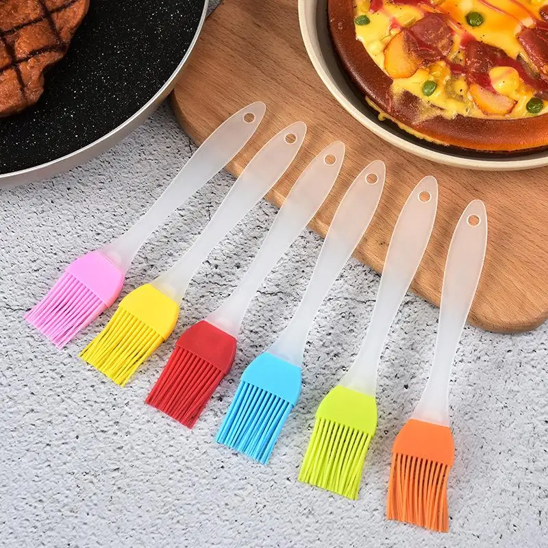 1 Pcs Silicone Brush With Plastic Handle Kitchen Accessories Barbecue Grill Oil Brushes BBQ Cooking Tools