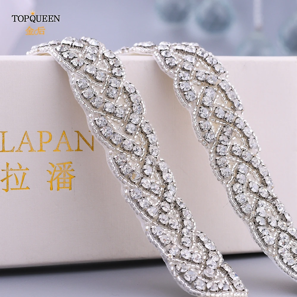 TOPQUEEN S216 Women's Rhinestones Belt Handmade Wedding Dresses Belt Marriage Bridal Ribbion Belts Wedding Bride Sash Party Belt