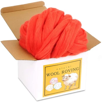 

LMDZ Wool Roving Bulk Wool Chunky Yarn Soft Felting Wool Supplies for Hand Spinning, Felting, Blending, Weaving and DIY Craft