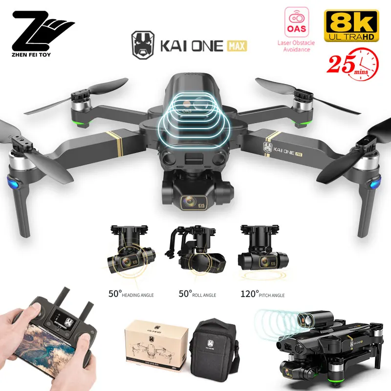 Buy KAIONE MAX GPS Drone With 4K Professional 8K HD Camera 3-Axis Gimbal Automatic Obstacle Avoidance Brushless RC Quadcopter 1.2km