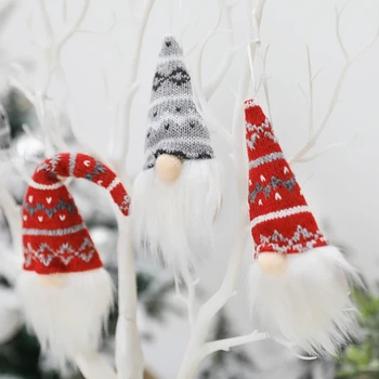 

8pcs Christmas Elf Decorations Swedish Gnome Tomte Santa Doll Toy Hanging Tree Ornaments Thanks Giving Day Gifts