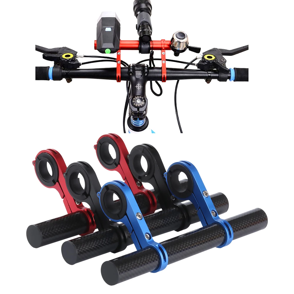 Bicycle Accessories Bicycle Handlebar Extender Bicycle Handlebar Extension 1Pc Aluminum Alloy Bike Handlebar Extender Fashion Double Tube Bracket Lamp Mount Bicycle Extra Storage Space Accessories