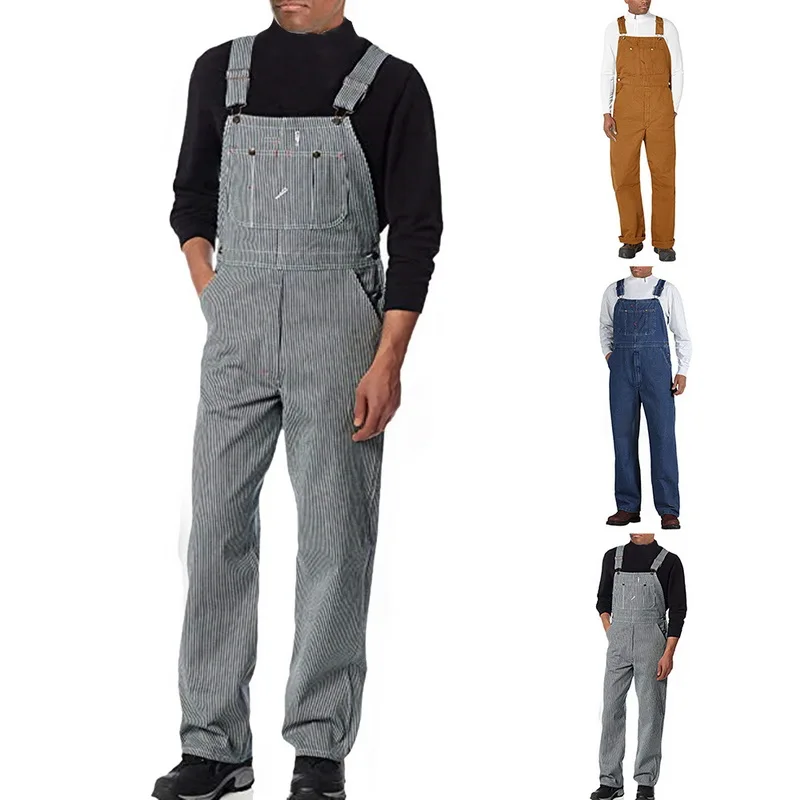 M-3XL, Европейский большой размер, черный комбинезон, мужской комбинезон, осенний и зимний ремонтник, ремень, комбинезон, штаны, рабочая форма, одежда