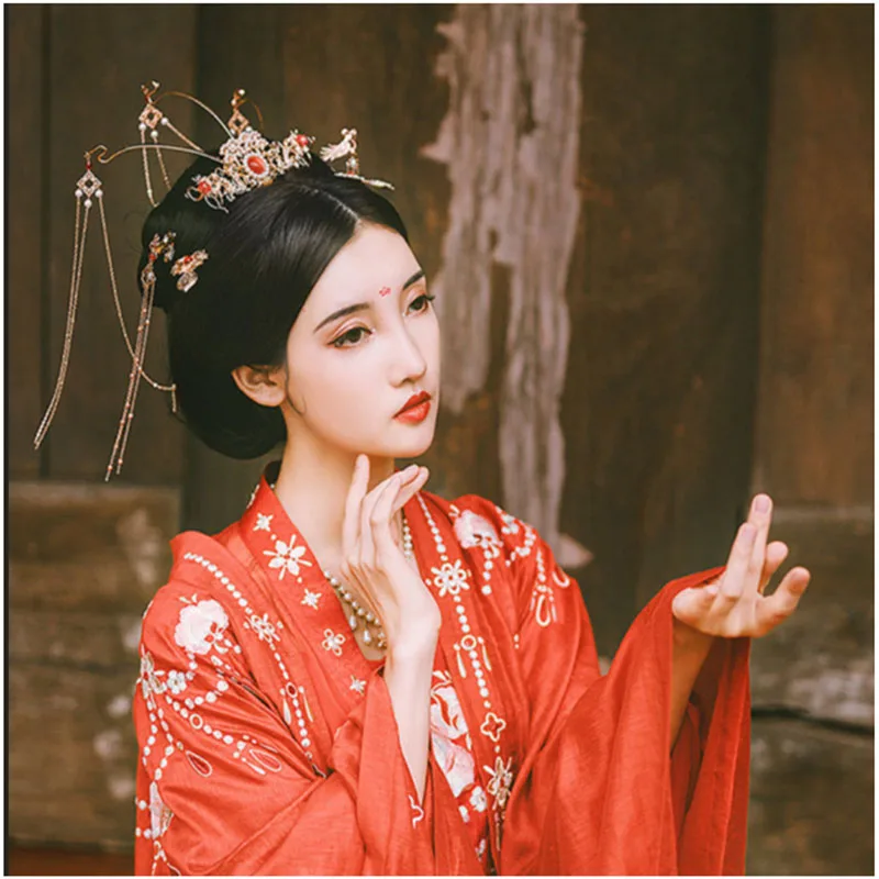 QIANJI Китай аксессуары для волос ювелирные изделия Hanfu костюм невесты темперамент аксессуары для волос Вэй Цзинь головной убор Корона