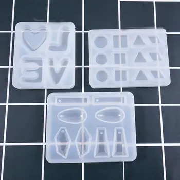 

6 Pcs/set Heart shaped Irregular Earrings Pendant Mold Crystal Epoxy DIY Dolphin Molds Jewelry Making Accessories