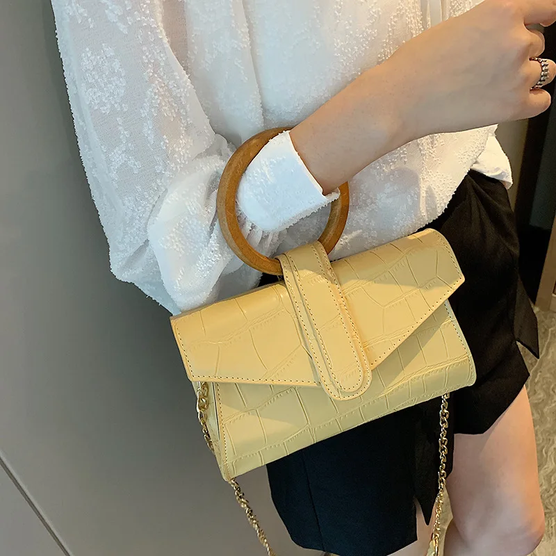 

Bag Women's 2019 Mini Bag with Chain Crocodile Pattern Shoulder Bag Versatile Mini Solid Color Shoulder Bag