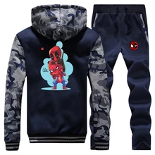^^Best Offers Deadpool Spiderman Funny Print Marvel Winter New 2019 Warm Jacket Camouflage Hoodie Mens Coat Thick Sportswear+2 Piece Set Pants ^^Best Offers Deadpool Spiderman Funny Print Marvel Winter New 2019 Warm Jacket Camouflage Hoodie Mens Coat Thick Sportswear+2 Piece Set Pants