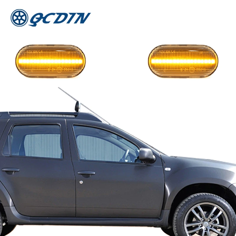 

QCDIN For Dacia Duster 1 Dokker 1 Side Marker Light Turn Signal Light For Dacia Lodgy 1 Car Turn Signal Left Right Flowing Light
