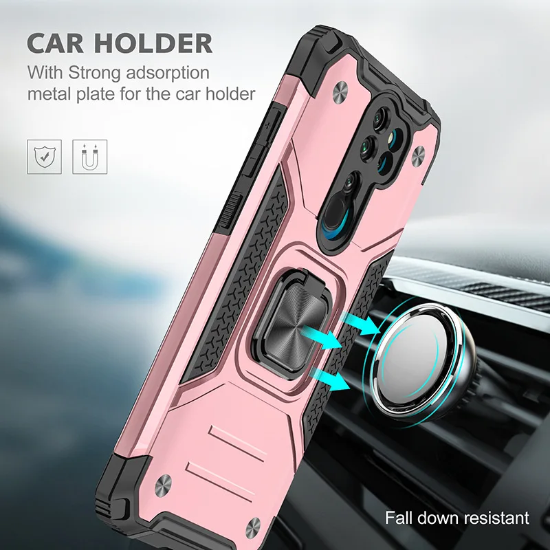 for Xiaomi Redmi Note 8 Pro Case Cover Armor Impact Shockproof Metal Holder Magnet Phone Case for on Xiaomi Redmi Note 8 Pro iphone pouch