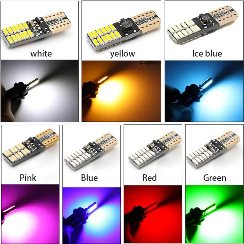 

3030 Chipset Signal Lamp LED Bulbs For Auto Interior Door License Plate Tail Lights T10 Xenon White Signal Lamp Car Accessories