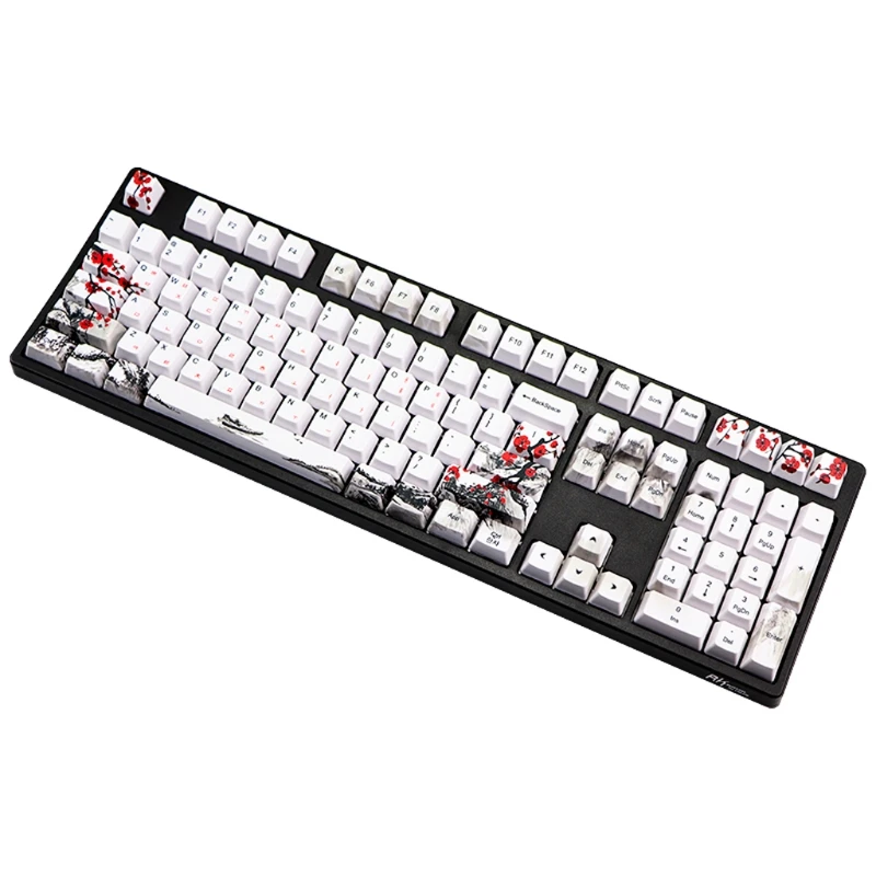 Корейская японская Цветущая Слива PBT пятисторонняя красящая подставка 110 клавиш
