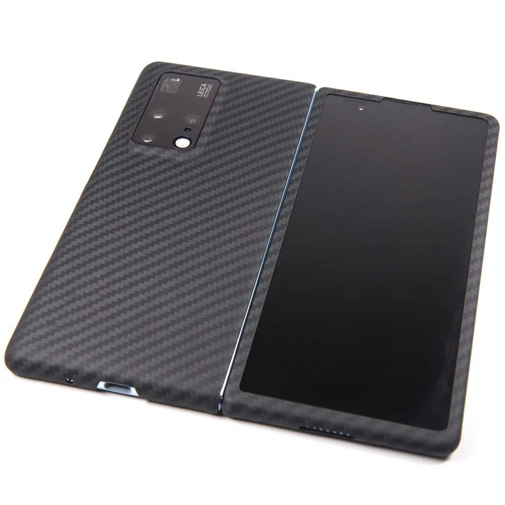 

Pure Carbon Fiber Lens Protection Phone Case for MateX2 Thin Carbon Fiber Pattern Shockproof back Hard Cover Cases